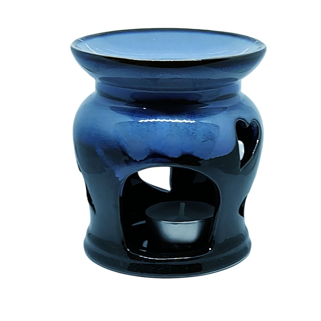 Essential oil burner | heart cut out | Navy