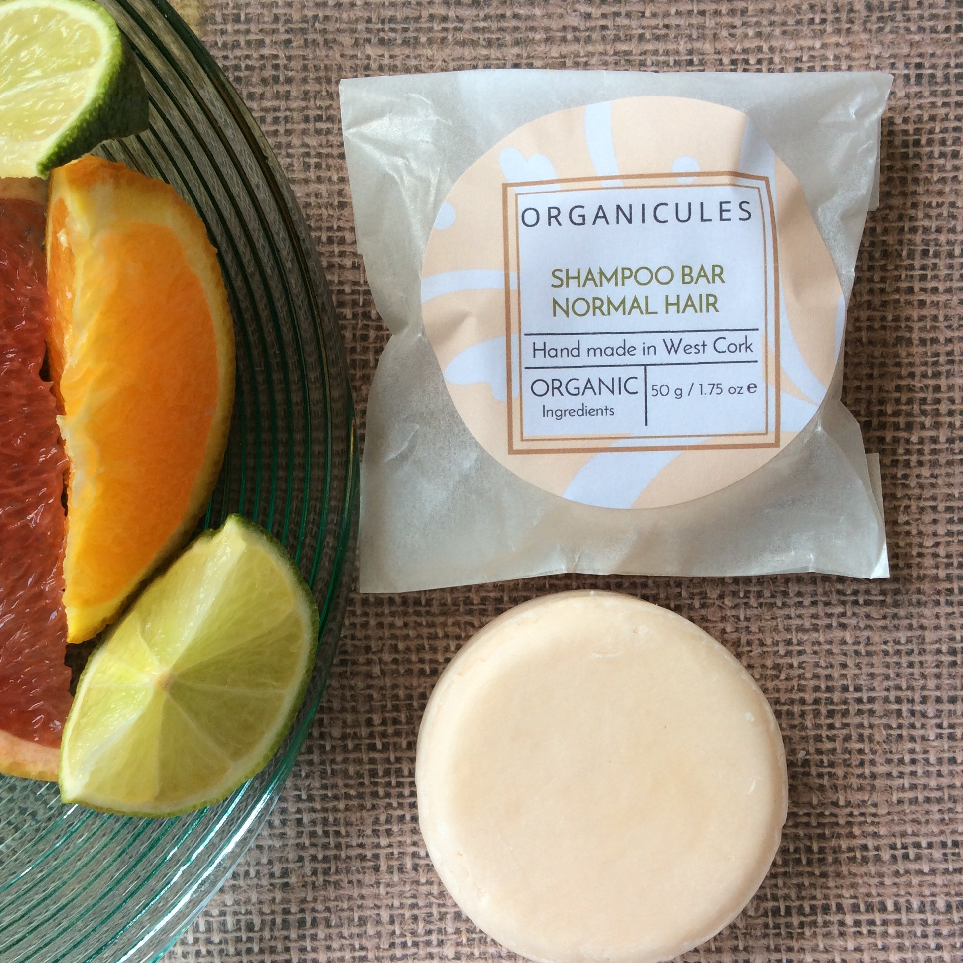 shampoo bar for normal hair in zero waste packaging